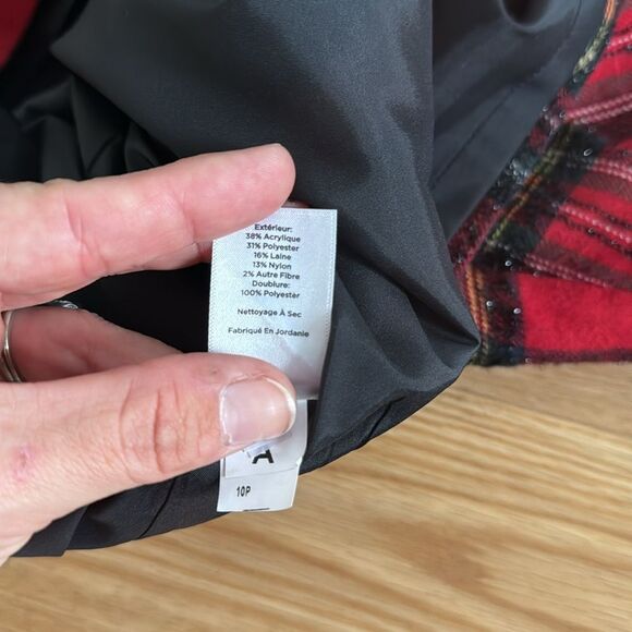 Talbots Women's PLAID SPARKLE A-LINE Mini SKIRT Sz 10 Petite Tartan Holiday - Picture 6 of 6